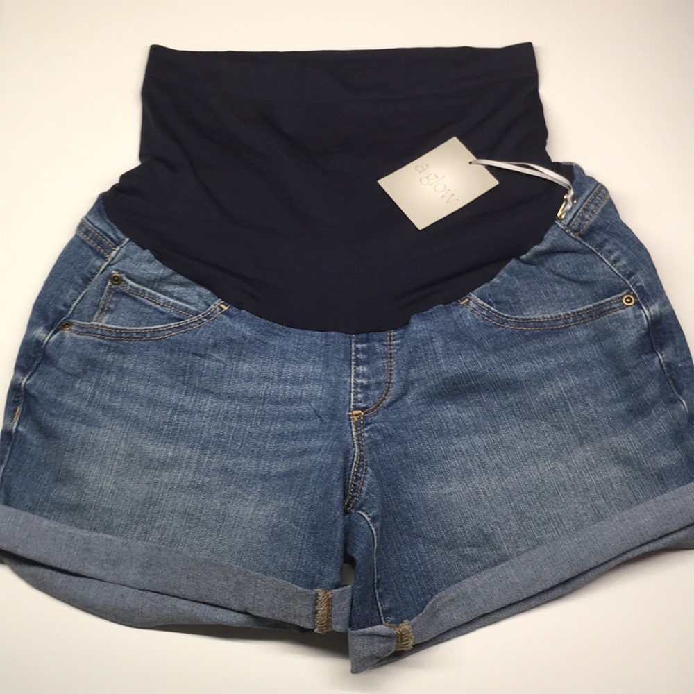 NWT- Maternity Denim Boyfriend Shorts - A:Glow